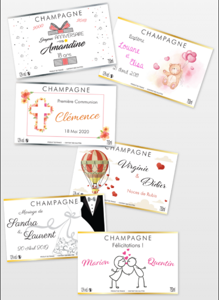 etiquette champagne personnalisable