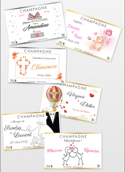 personnalisation d'étiquette de bouteille de champagne personnalisation d'étiquette de bouteille de champagne