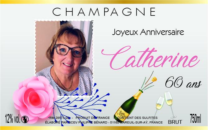 étiquette champagne personnalisée anniversaire
